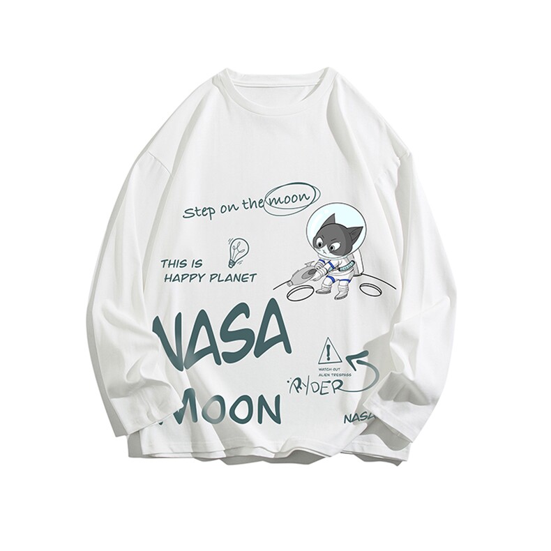 NASA联名同款控48重磅230g纯棉长袖t恤男大码圆领卫衣TX3187-P28,男装T恤,电商A040