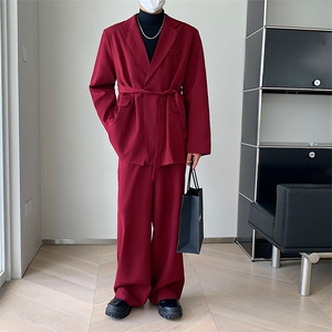 设计感胸针西服套装男痞帅宽松西装西裤两件套512-1-TZ2383-P175图片