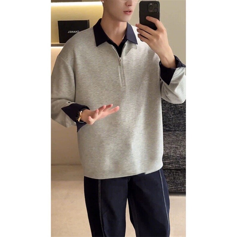【有货】DL15-特P50高质量假俩件半拉链卫衣男,男装卫衣,星座603-2