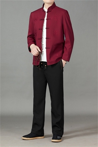 常货中老年加绒棉衣唐装套装男士复古盘扣风棉服套装中式唐装图片
