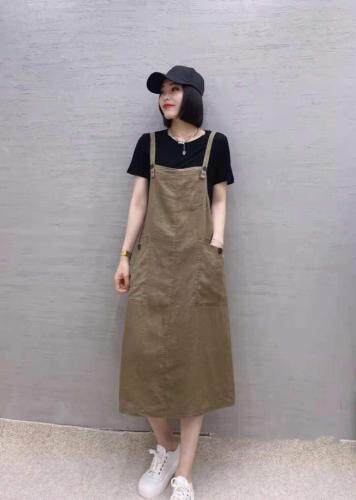 两件套麻料连衣裙，女装连衣裙，依伊贝诺