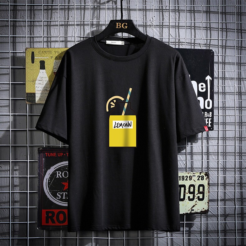 2021夏季新网格挂拍日系大码男已注册卡通印花短袖T恤T1076-P25,男装T恤,电商A001