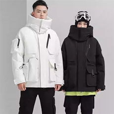 标羽绒服男女同款工装运动登山服中长款冬季冲锋衣外套韩版P220，男装羽绒服，星座1210A