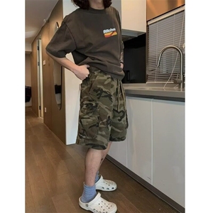 工装迷彩短裤男夏季阿美咔叽大口袋休闲宽松vintage美式潮牌裤子图片