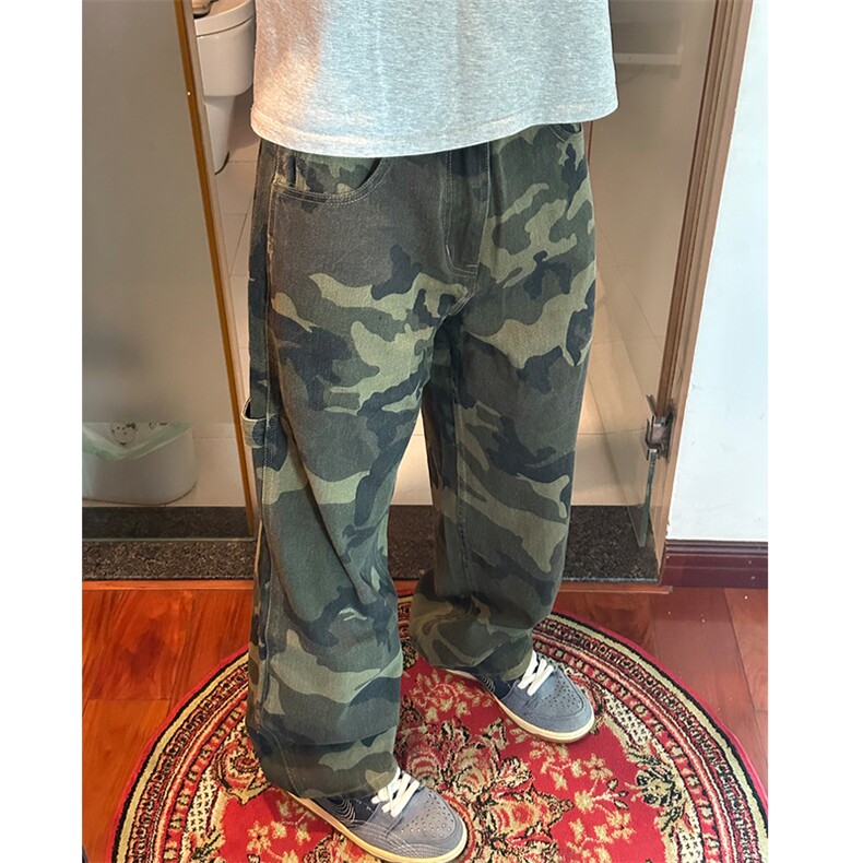 高品质纯棉美式复古迷彩弯刀男女款工装长裤LY6005-P68，男装工装外套，星座610A-1