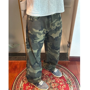 高品质纯棉美式复古迷彩弯刀男女款工装长裤LY6005-P68，男装工装外套，星座610A-1