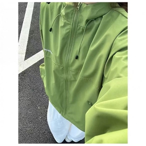冲锋衣连帽夹克男宽松落肩纯色上衣外套DSA157B-JK727-特P45图片