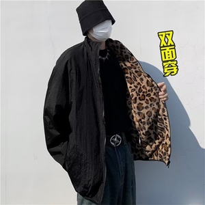 美式复古情侣装豹纹棉服双面穿外套保暖潮牌欧美街头秋冬新款棉衣图片