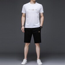 2023年夏款潮流休闲时尚男士运动短袖短袖套装P130，男装休闲套装，电商D223-1