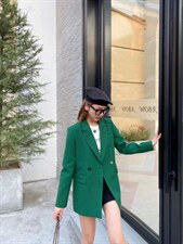 春季绿格西装外套，女装西装，DCXY 超越