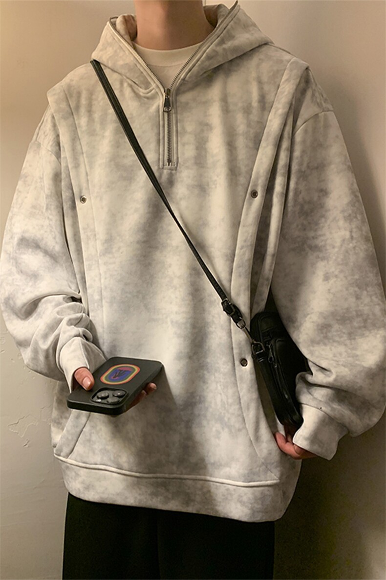 现货水洗脏脏布加绒大码连帽卫衣WY10078-特P45加绒特P50,男装卫衣,电商A059