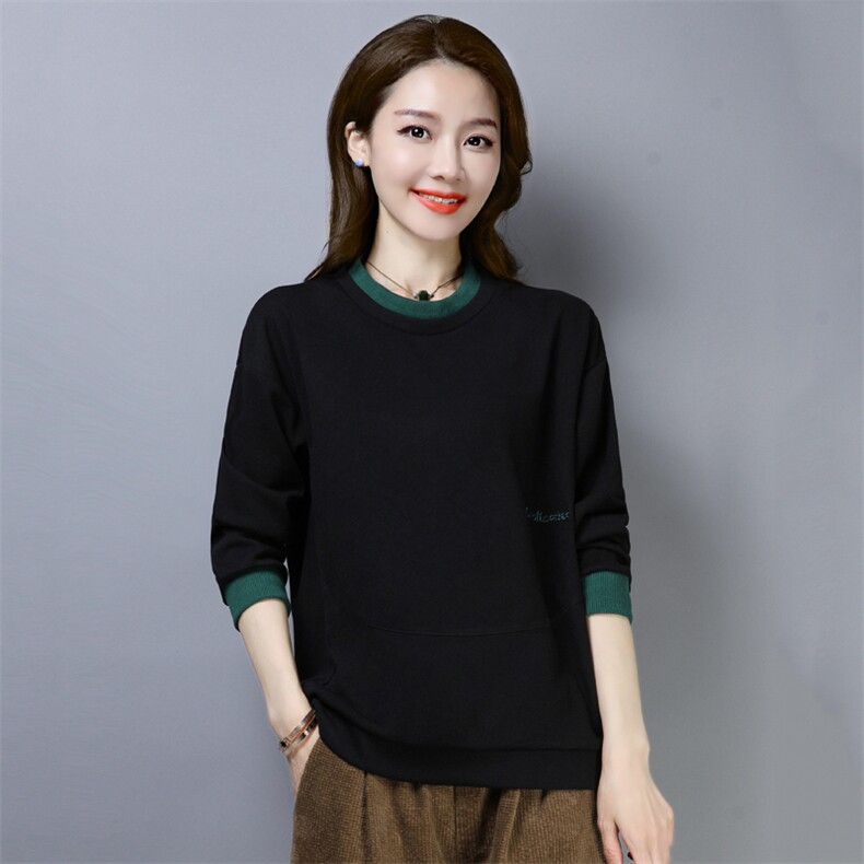 2021年春季新款潮韩版套头圆领卫衣女宽松百搭上衣服女士打底衫棉,女装卫衣/绒衫,简韵佳