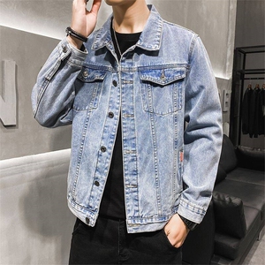 新款男士牛仔外套宽松潮流帅气休闲外穿牛仔衣夹克潮jk9015有现货图片