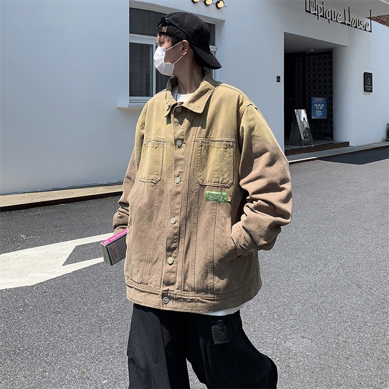 高街牛仔外套男韩版潮流拼色2023秋冬季新款ins宽松夹克W3911-P67,男装大码男装,星座412-2