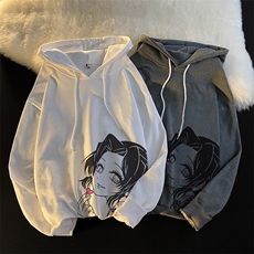 WY2153-P35加绒款-P40纯棉连帽卫衣男大码运动帽衫宽松薄外套男，男装卫衣，电商A040
