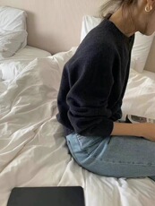 2024冬季新款宽松休闲纯色圆领羊毛针织开衫，女装羊毛衫，思途羊绒