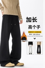 加绒加厚重磅卫裤男微喇美式高街190直筒弯刀裤休闲裤子KZ070P50，男装休闲裤，电商B312