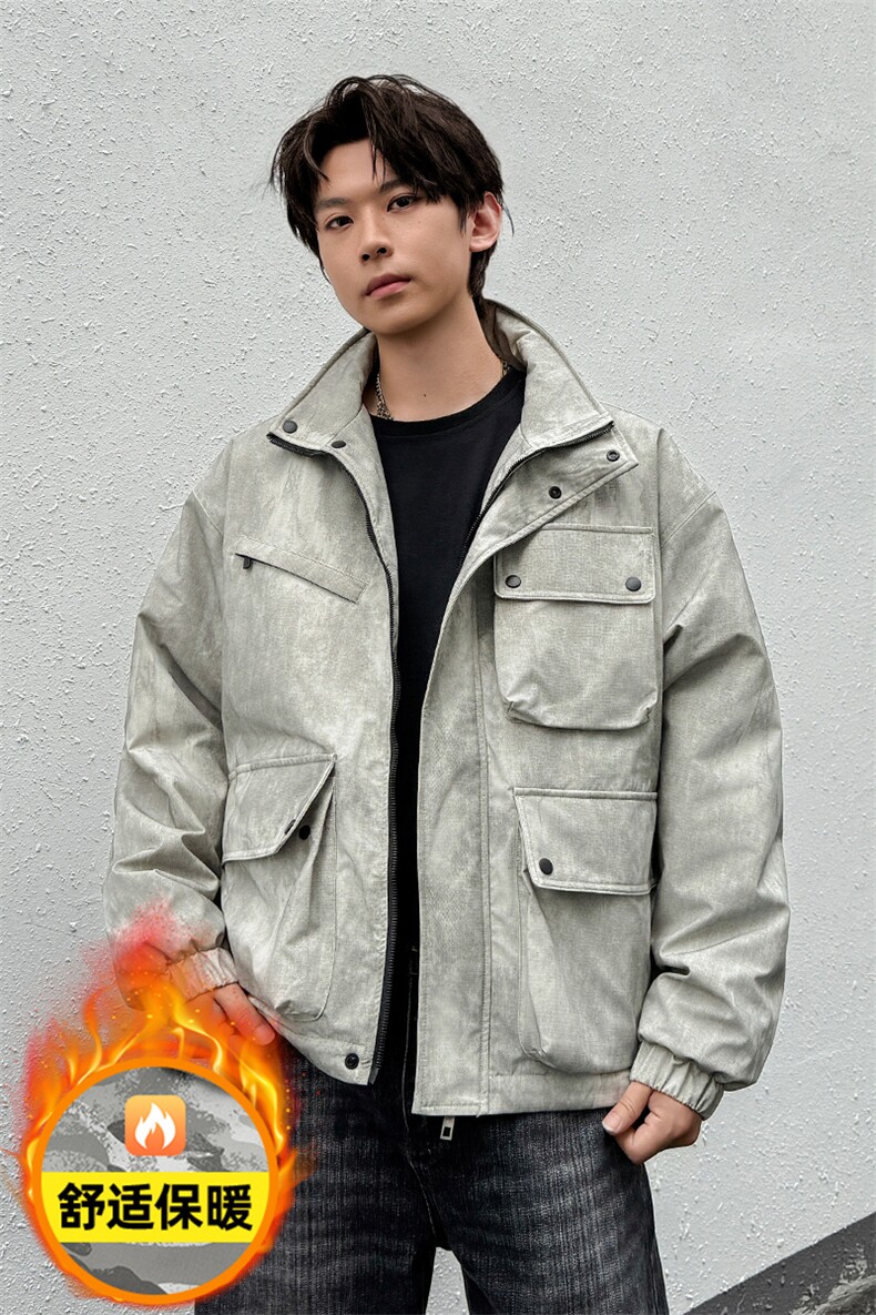 美式新款冬多口袋户外机能休闲棉衣外套A436-W995-P95138,男装棉衣,电商A436