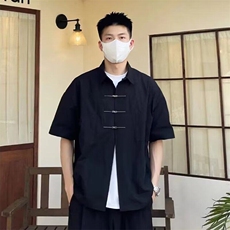 【网图现货】夏季冰丝凉感新中式短袖衬衫男C14/P38，男装T恤，星座205-3