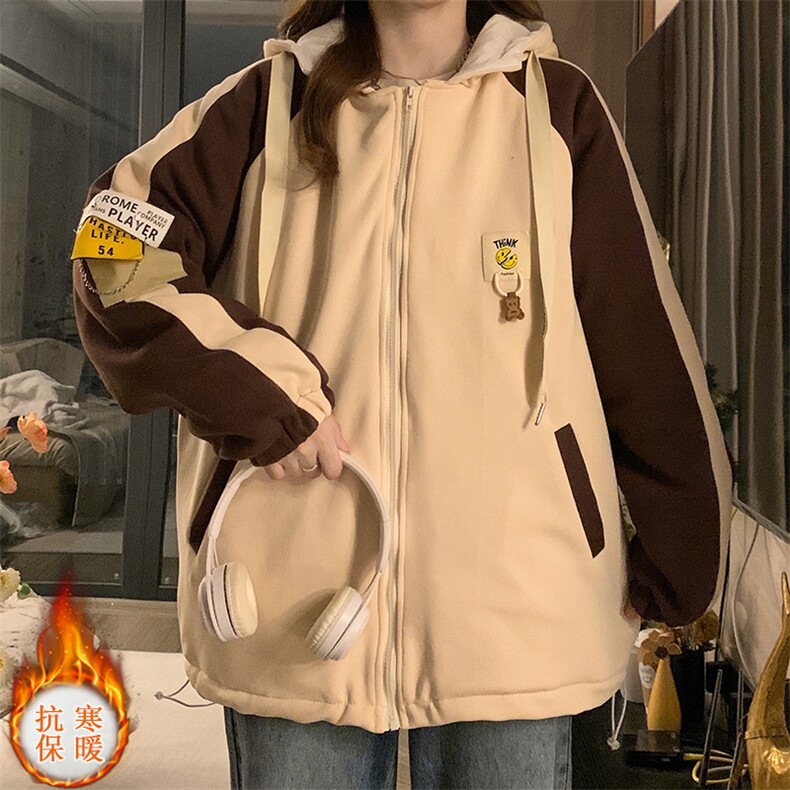 小熊学院风棒球服外套少女冬装2025新款学生宽松加厚棉衣C475-100,男装棉衣,星座911-2(原星座613-2）