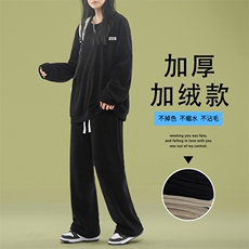潮牌高街休闲加绒运动外套两件套装TZ813-常规特批98加绒特批118，男装休闲套装，星座718