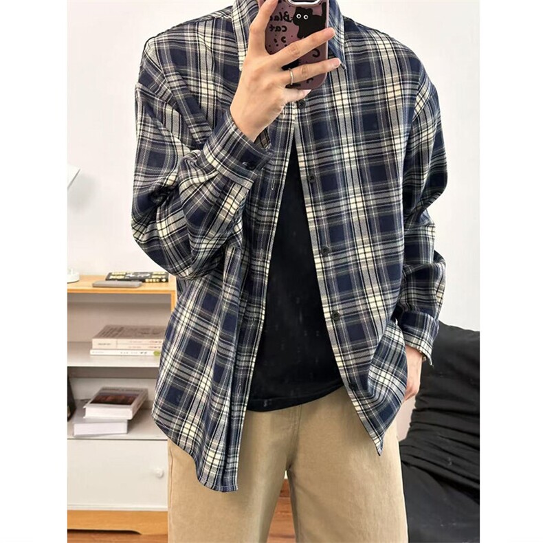 春季格子长袖衬衫深度库存跑量款DS-C323-1-2511-TP26,男装衬衫,电商C323-1