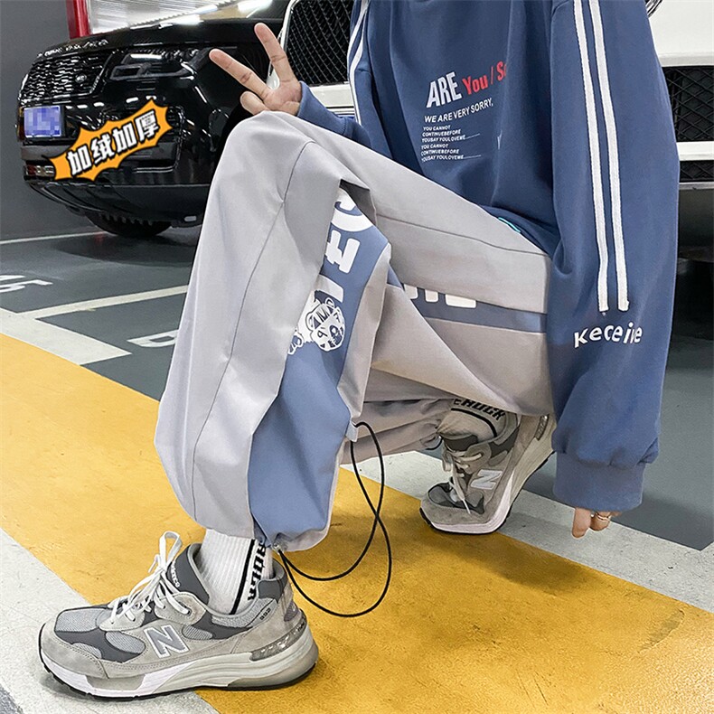 2023HK21452加绒港风外景大码束脚抽绳休闲裤M-5XHK21668-P50,男装休闲裤,电商A022