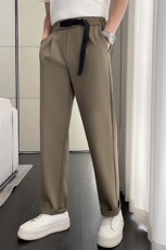 轻熟风~2025春夏薄款腰带设计休闲裤X10/P60，男装休闲裤，电商B331