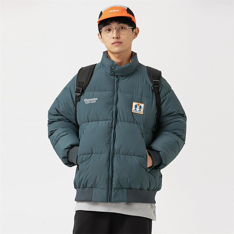 2026冬季新款男日系潮牌纯色刺绣宽松休闲棉服加厚外套MY376-F146,男装棉衣,电商A101（原外27）
