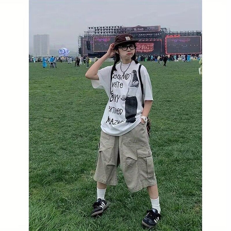 【有货】DYK8026-批55高质量美式大口袋阔腿七分裤男女夏季短裤,男装牛仔裤,星座603-2