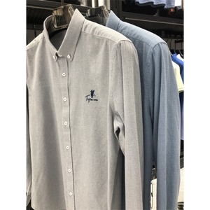 FN22937钱塘2020-1春秋男士纯棉长袖衬衫时尚休闲百搭衬衣P72图片