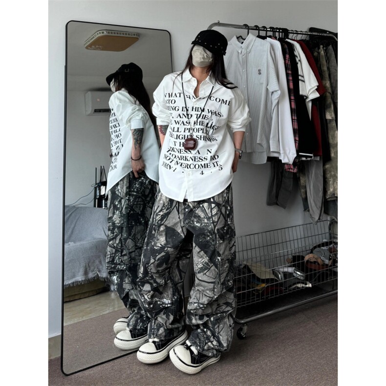 【有货】cleanfit白色字母衬衫男高级感痞帅长袖衬衣1288LL-P39,男装衬衫,星座1007（原301D）