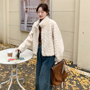210-7703-P185-K258仿水貂高端皮毛一体女士图片