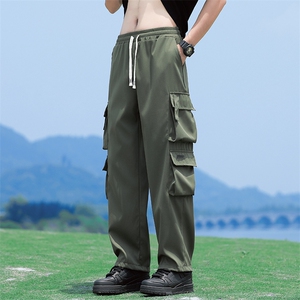 夏款男冰丝工装大口袋字母印花冲锋裤大码M-5XL h049 P38图片