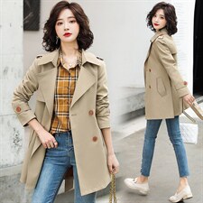 2022春秋装新款风衣中长款系腰带韩版外套，女装风衣，蝶眷