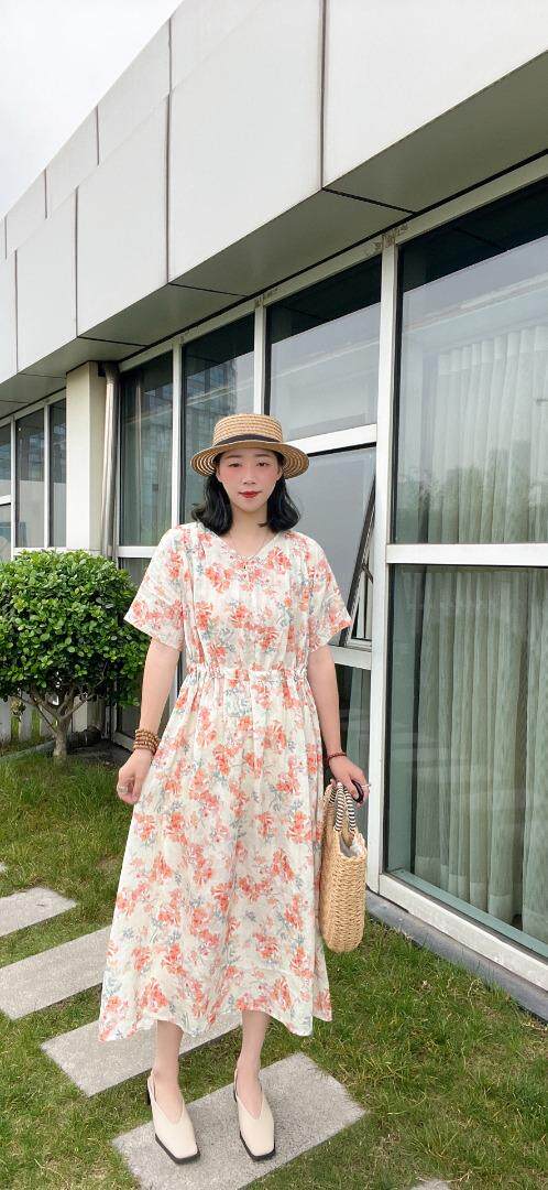 纯苎连衣裙小衫裤子裙子衬衣 时尚风 风淑女风休闲风，女装连衣裙，川哲