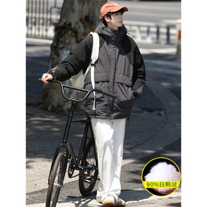 冬上新加绒加厚羽绒服休闲时尚冲锋衣外套男女 8319-P220 控价318图片