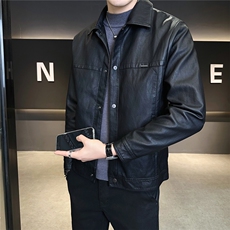 抖音加绒加厚男士外套秋冬季2025新款皮夹克A313-8859-P148，男装夹克，电商A313