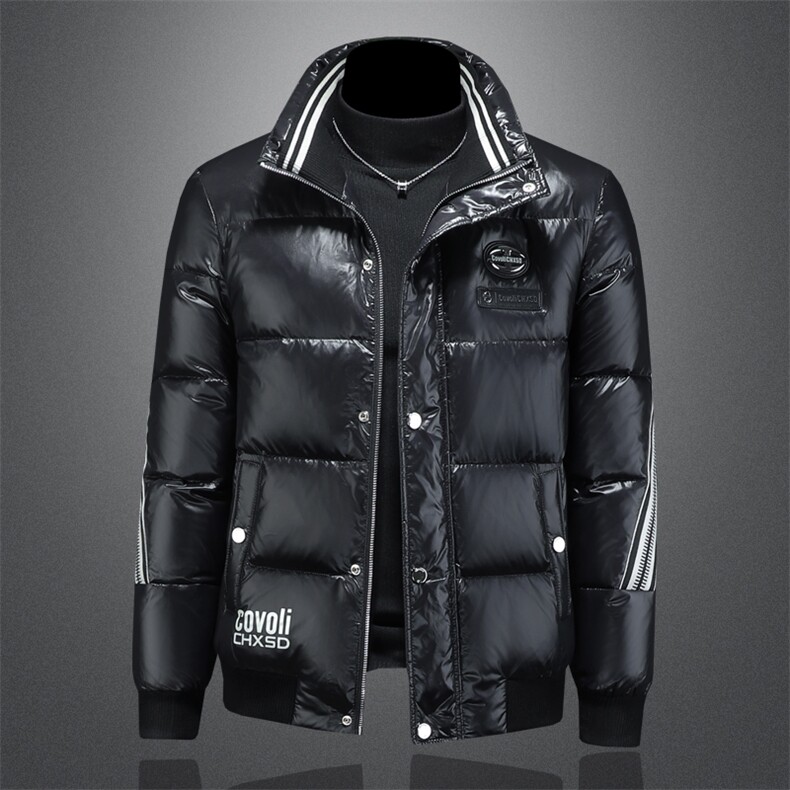 2025冬季男士90%白鸭绒亮面刺绣立领羽绒服钱塘6036-Y25910P380，男装羽绒服，钱塘6036（原3026）