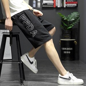 2021夏季新灰墙日系大码男休闲字母刺绣卫裤绣花短裤K2037-P35图片