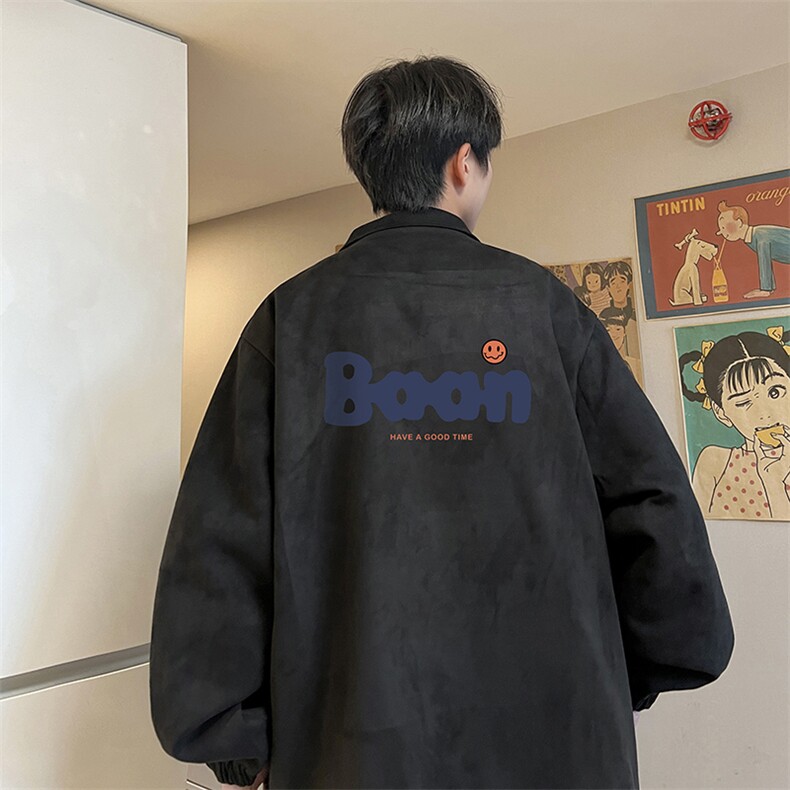 麂皮绒夹克男大码立领褂子外套JK85406-P68加绒款-P78,男装夹克,电商A040