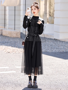 休闲时尚方格牛仔套装女2025年春秋新款高腰宽松显瘦阔腿裤三件套图片