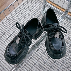 新款真皮乐福鞋女2024秋季新款粗跟英伦风小皮鞋休闲百搭时装单鞋，女鞋小皮鞋，电商A223