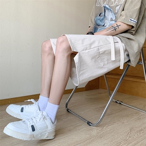 DK200 P34港风纳米皱运动休闲裤美式高街五分裤宽松直通图片