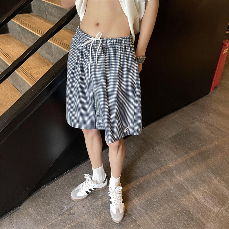 格子短裤男生夏季新款韩版潮牌复古设计感学院风五分裤Q1099-P28,男装牛仔裤,星座1008