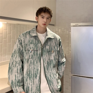 2025港风扎染牛仔工装大码M-5XL休闲大口袋夹克JK77078特P65控98图片