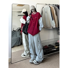 抖音得物高品质重磅全棉二开360克立领棒球服开衫卫衣外套1203，女装短外套，电商A486