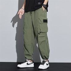 港风工装休闲裤男宽松直筒束脚伞兵裤KP803P55，男装休闲裤，星座1204-3