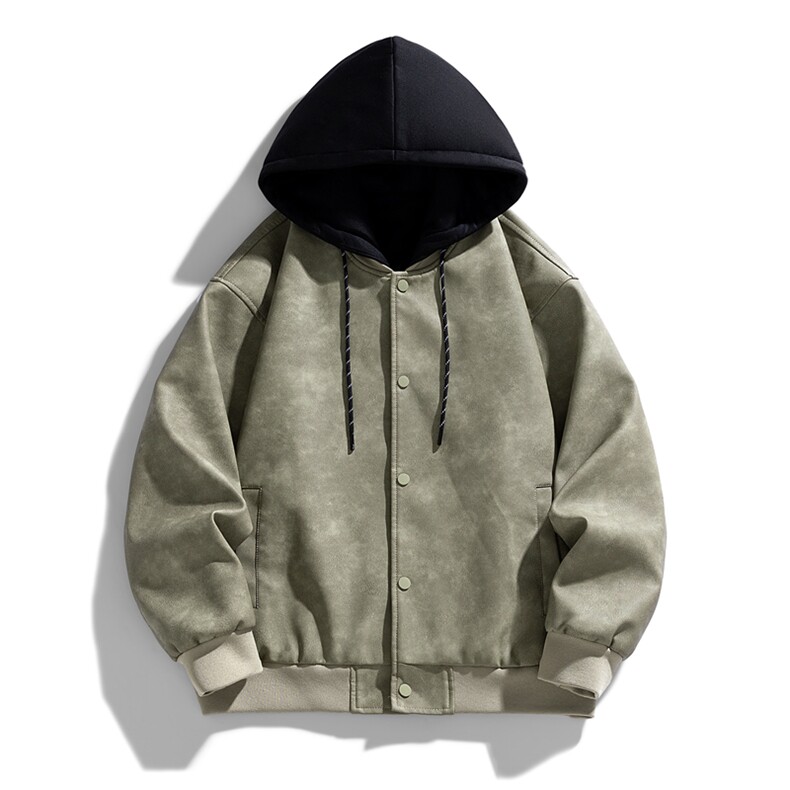 假两件机车服皮衣外套男高级感痞帅宽松休闲pu皮夹克JK0196-P93,男装夹克,星座308B-2