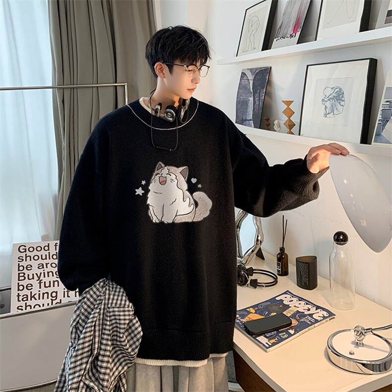 假两件毛衣男大码加绒针织衫男毛线衣M80358-P55加绒P70,男装针织衫/毛衣,电商A040